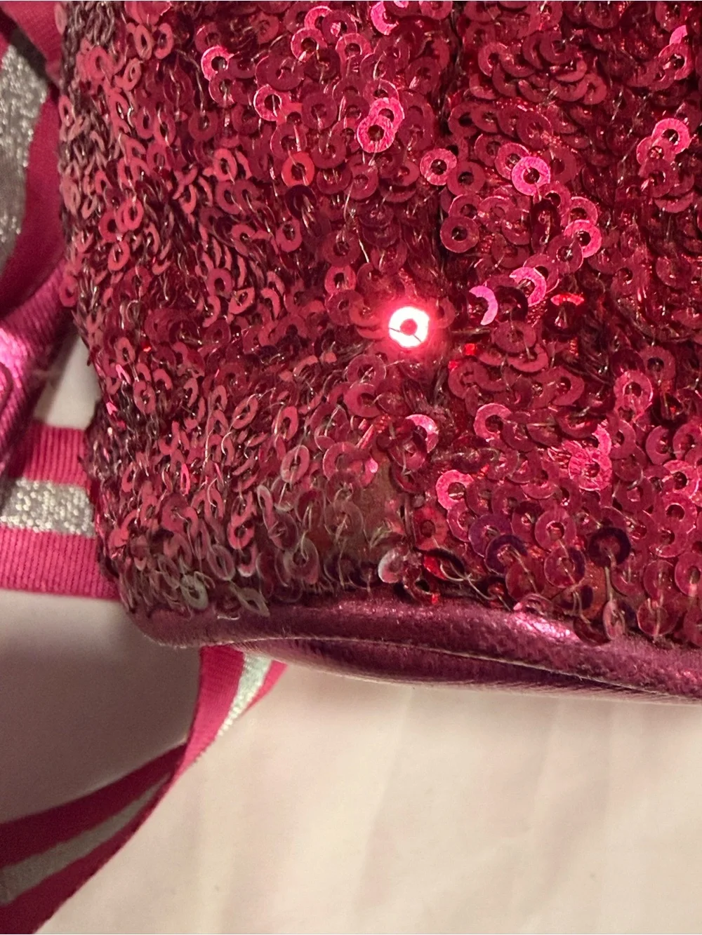Loungefly Sequin Minnie Ear Mini Backpack with Metallic Bow